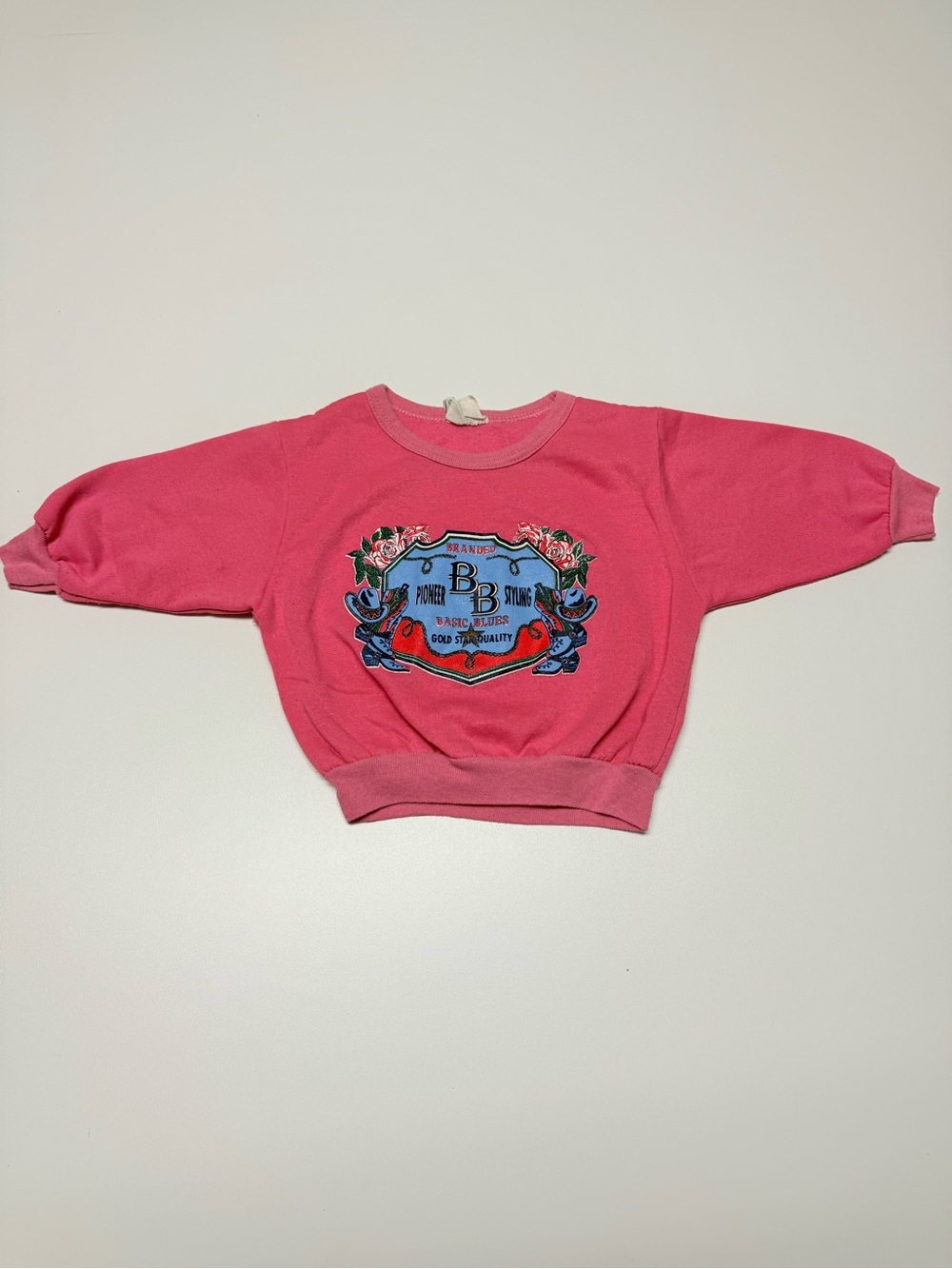 Toddle dark pink TKO Graphic Sweatshirt - BB Crest Design. Made in Canada